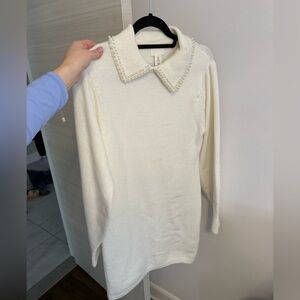 H&M sweater dress with pearl detailing